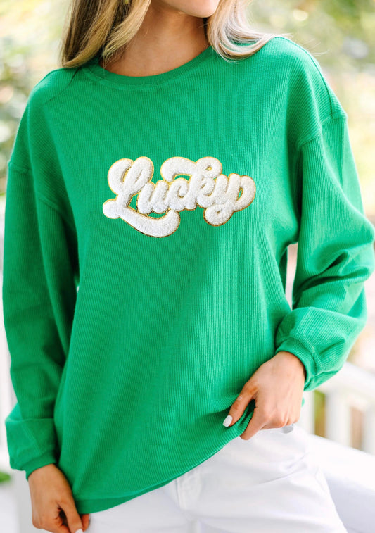 Kelly Green Corded Crew - PREORDER 3/8
