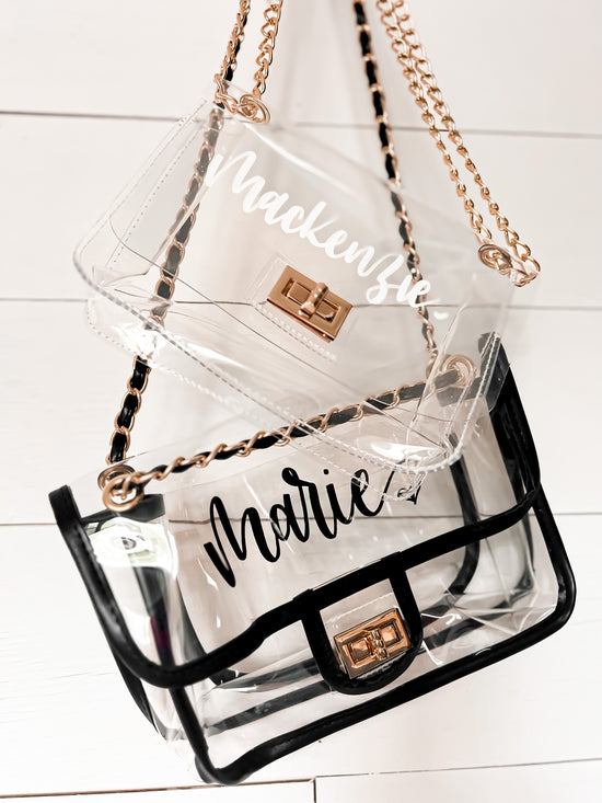 Clear Stadium Bag With Patches Personalized Clear Purse Clear 