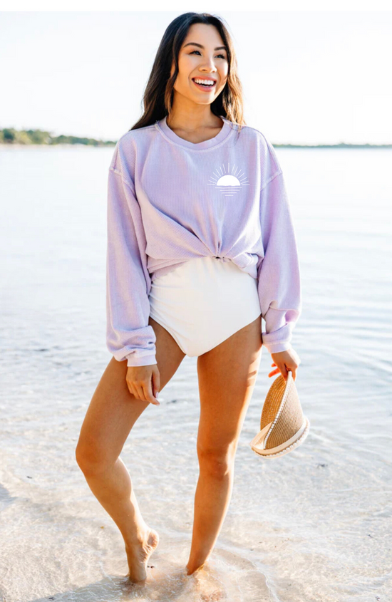 Lilac Sunset Corded Crew